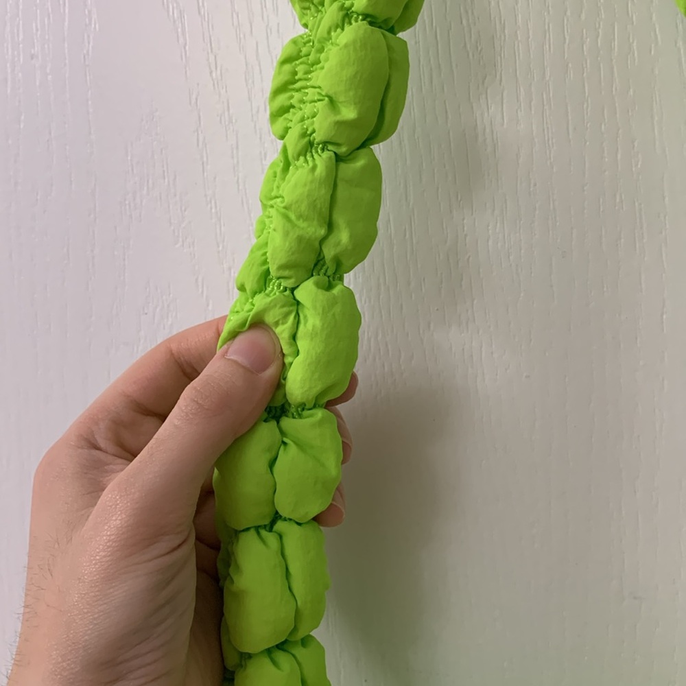 Neon Yellow / Green (Lime Green) Quilted Nylon Puff Bag - Picture 10 of 17
